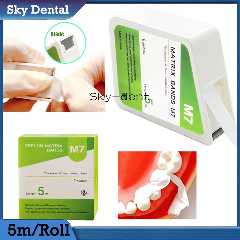 1/10Roll Dental Teflon Matrix Bands 5M/Roll PTFT White Universal Matrices System