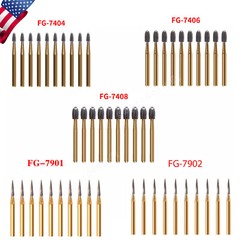 Dental Carbide Burs Trimming Finishing Gold Tungsten FG 7408 7406 7404 st