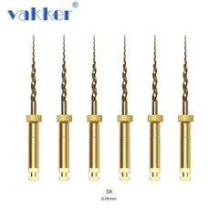 6/pk Vakker Dental Endo Rotary Files NITI Gold Taper Files Assorted 21/25/31mm