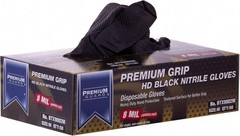 Case of 500 Gloves – Premium Grip MEDIUM HD Black Nitrile Gloves 50/Box