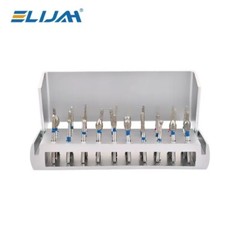 Dental Diamond Burs Drill+Disinfection Bur Block High Speed Handpiece–30Pcs/Set