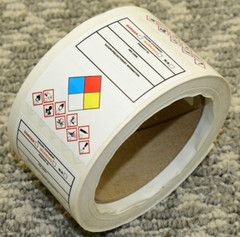 (1 Roll) – NFPA Panel Hazard Statement Labels 3″x2″ Chemical Product ID PPE Code