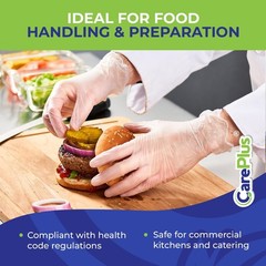 Powder-Free Clear Vinyl Gloves – 100 Count, Water-Resistant, Ambidextrous Fit