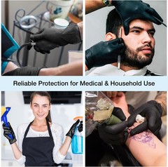 1st Choice Black Nitrile Gloves Disposable Latex Free – Exam Grade Black Glov…
