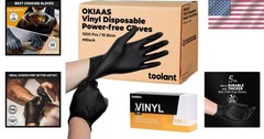 Disposable Gloves Vinyl Food Grade Black Pink 5 Mil Latex Free 50 100 200 1000