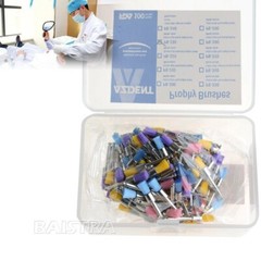 100pcs Dental Prophy Polishing Brushes Polisher Flat Type Colorful Nylon