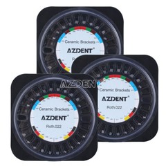 AZDENT Dental Orthodontic Braces Clear Ceramic Bracket Roth Slot.022 Hooks 3 4 5