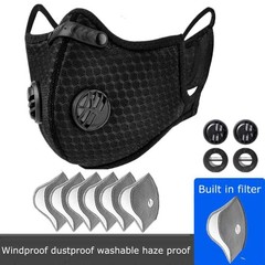 Washable Anti Pollution Facepiece Half Face Cover Respirator Mask With Filters