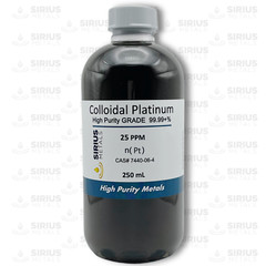 True Colloidal Platinum 25 ppm – 250 mL (8.45 Fl Oz) in a plastic bottle