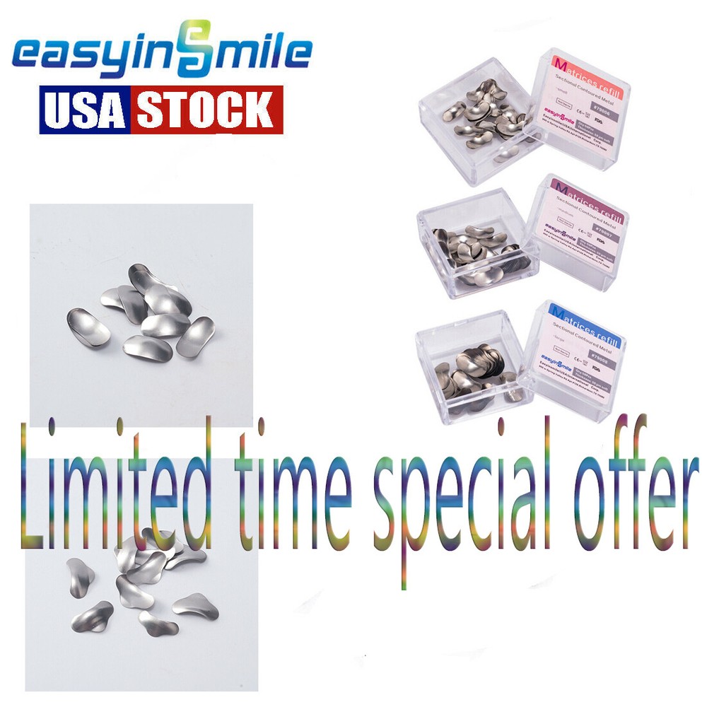 S/M/L 50μm EASYINSMILE Dental Sectional Contoured Metal Matrices Matrix Refill