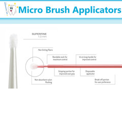 Dental Microbrush Micro Brush Applicator Tips 1.0mm Super Fine, White, 400/Pk