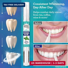GuruNanda Teeth Whitening Pen,(0.06 fl oz)-20 Uses, Vegan & Gentle on Teeth Pro