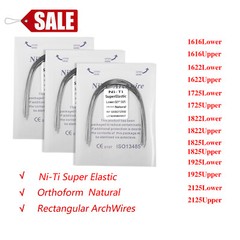 Dental Orthodontic Arch Wire NiTi Rectangular Super Elastic Natural 10pc/pack ns