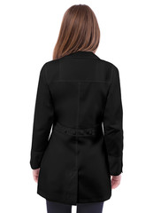 Adar Women Lapel Collar Multi Pocket Buttoned Medical Lab Consultation Coat