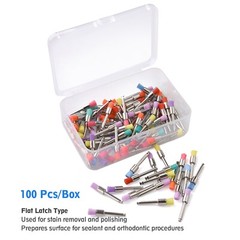 100 Brush Dental Nylon Materials Closure Latch Flat Type Rainbow Polishing Brush
