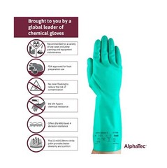 Ansell Alphatec Solvex 37-155 Nitrile Industrial Unflocked Chemical-Resistant…