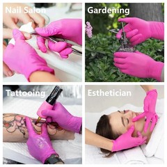 Fuchsia Nitrile Disposable Gloves 20/100PCS 3-mil Powder & Latex Free Household