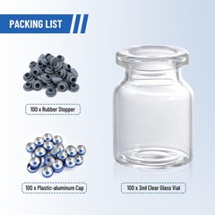 500PCS 1000PCS 3ml Glass Vials Headspace Vials Clear Lab Vials w/ Caps Crimp Top