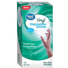 4 BOX Great Value Disposable Vinyl Gloves, 100 Count BOX