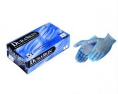 Duraskin Blue Vinyl Exam Gloves Size Medium 2906WL- Case of 10 boxes Brand New!