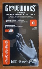 GLOVEWORKS XL Black Disposable Nitrile Industrial Gloves Powder Free 100ct