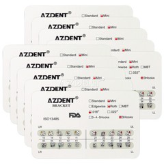 20 Packs AZDENT Dental Ortho Brace Brackets Mini/Standard MBT/Roth 022/018 Hooks