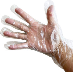 1000 Count | Embossed Poly Foodhandling Gloves, Powder-Free, Quick Change, Size