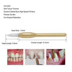 Dental Surgical Soft Tissue Trimmer Ceramic Burs Gingival Precise Cut Burs 4pcs