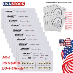 10 packs Dental Ortho Arch Wires Roth/MBT 3/345Hooks Metal Bracket Braces