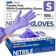 Nitrile Exam Gloves, Powder-Free Latex-Free Food Safe Cleaning First Aid Disposa
