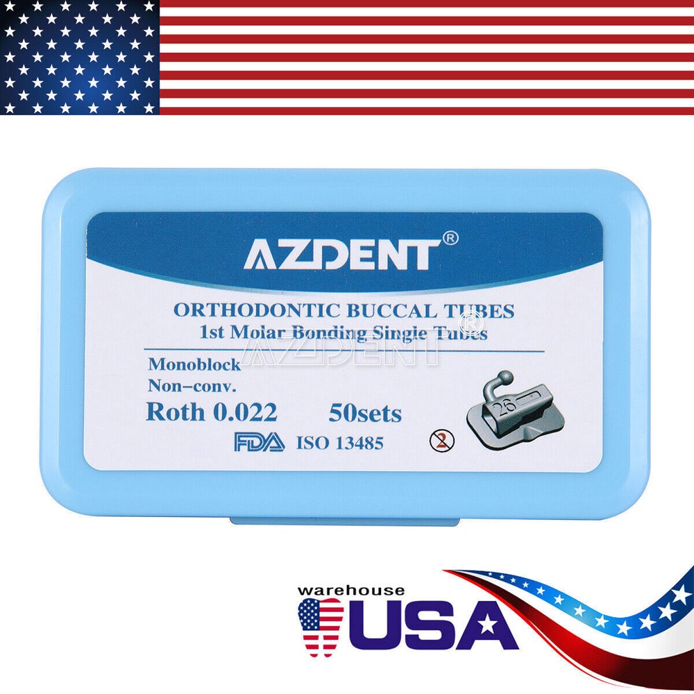 Tubos bucales de ortodoncia dental 1er molar Bondable Roth MBT 022 monobloque