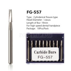 USA Dental Midwest FG #557 Clinic Length Cross Cut Carbide Burs 100/Pk（19mm）