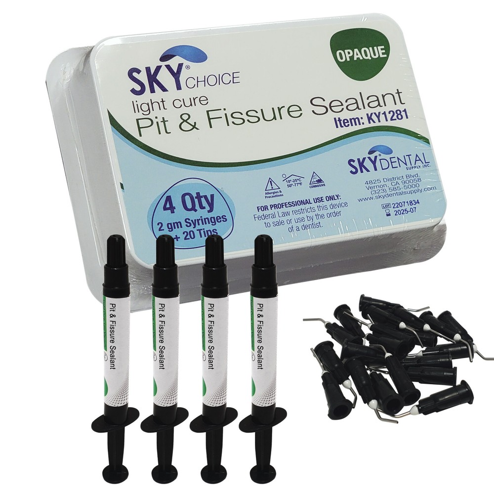 Dental PIT AND & FISSURE SEALANT 4 SYRINGE KIT + 20 Tips – OPAQUE