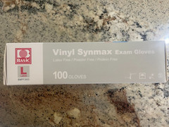 Basic Vinyl Synmax exam gloves (size large)