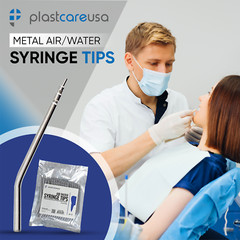 Metal Dental Air Water Syringe 3 Way Autoclavable Nozzles (Bag of 10) Reusable