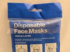CVS Health Disposable Face Masks Triple Layer 10 Count Assorted Colors