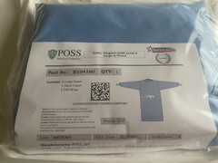 28 Units Sterile Blue Surgical Gown Size Large AAMI Level 4 w/ Hand Towel 9/2025