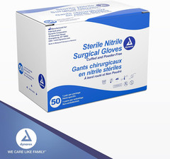 6536-BX Sterile Nitrile Surgical Gloves, Powder-Free and Puncture White, 7.5