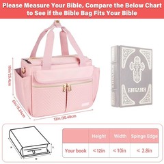 Bible Bag for Women with Shoulder Strap,Bible Carrying Case,Church Bag with M…