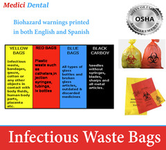 BIOHAZARD Infectious Waste Bags Red Adhesive Bag, 5 Size, Meets OSHA requirement