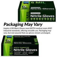 Heavy Duty Disposable Nitrile Gloves | Latex Free, 6mil Black & 8mil Orange | Fo