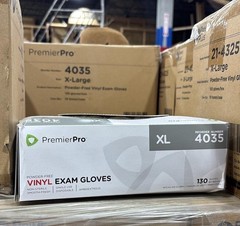 Lot Of 10 Boxes premier pro vinyl exam gloves xl 4035 – 130 Per Box