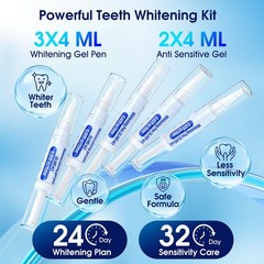 Teeth Whitening Kit with LED Light – 3 0.68 Fl Oz (Pack of 1), White