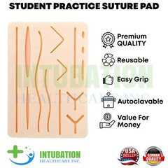 Suture Practice Pad 3 Layer Silicone Skin Kit Pre Cut Wounds Student Suture Pad