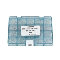 AZDENT Dental Orthodontic Ceramic Clear Bracket Brace MBT Roth 022 Hook 345 Mesh