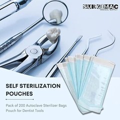 SurgiMac 7.5″ x 13″ Self Sterilization Pouches for Dental Offices, Autoclave …