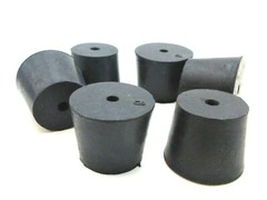 #6 Solid Rubber Stoppers Lab Tapered Plug Bung 1 Hole Fits 1 1/32″ to 1 1/4″