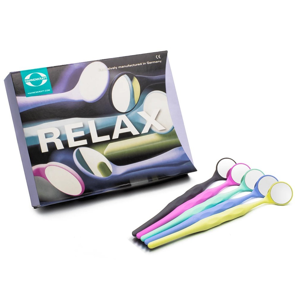 Hahnenkratt Relax FS Rhodium Mouth Mirror #5 Assorted Pack Of 10 (7110)