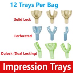 Dental VPS Impression Trays Perforated Autoclave ALL TYPES (CHOOSE SIZE & PACK)