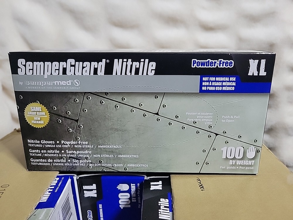 100 Sempermed INIPFT105 SemperGuard Nitrile Glove, Powder-Free, X-Large, Blue